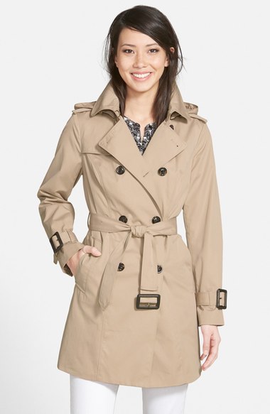 London Fog Heritage Trench Coat with Detachable Liner (Regular & Petite) (Nordstrom Exclusive) Stone double breasted coats winter 2017