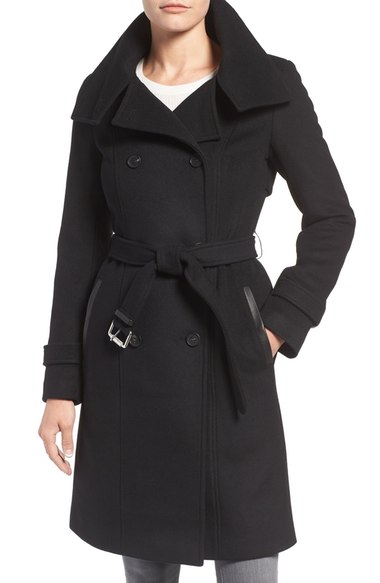 Mackage Wool Blend Military Coat Black double breasted coats