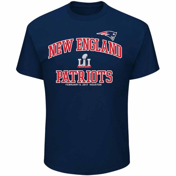 Majestic New England Patriots Navy Super Bowl LI Bound Heart & Soul Going to the Super Bowl T-Shirt new england patriots 2016 afc champions 