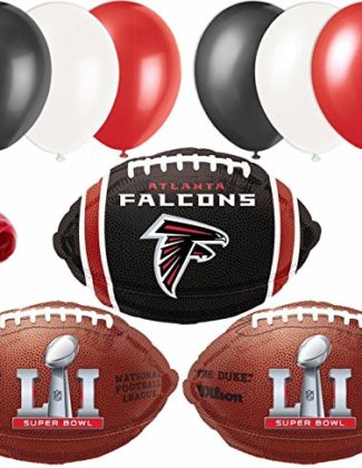 NFL Atlanta Falcons Super Bowl 51 Team Pack 10pc Balloon Pack, Red Black White