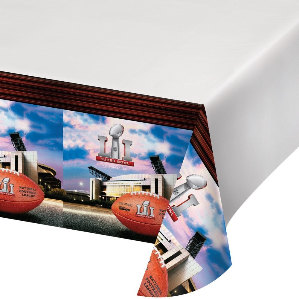 Creative Converting 321486 NFL Super Bowl LI Tablecover, 54 x 102"