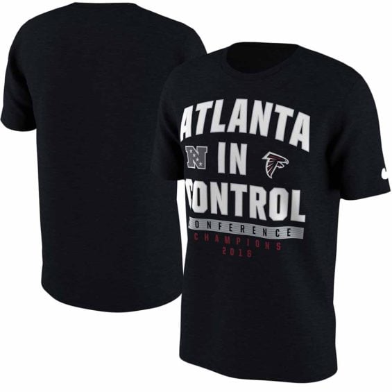 Nike Atlanta Falcons Black 2016 NFC Conference Champions In Control T-Shirt