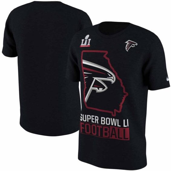Nike Atlanta Falcons Black Super Bowl LI Bound Local State T-Shirt nfc champions 