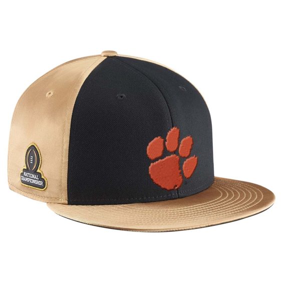 Nike Clemson Tigers Black/Vegas Gold College Football Playoff 2016 National Champions Locker Room Players True Adjustable Snapback Hat