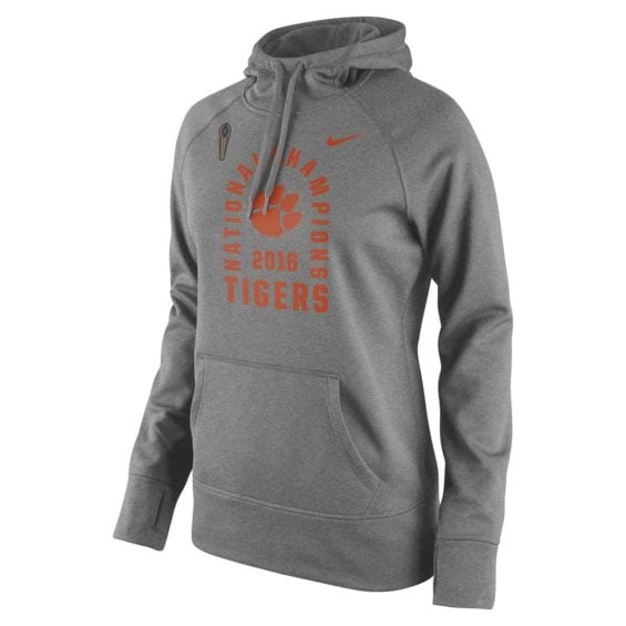 Nike Clemson Tigers Women's Heathered Gray College Football Playoff 2016 National Champions Performance Hoodie