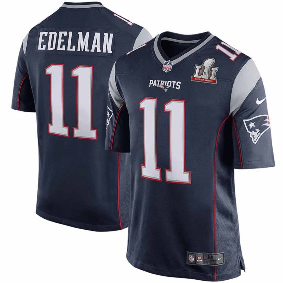 Nike Julian Edelman New England Patriots Navy Super Bowl LI Bound Game Jersey