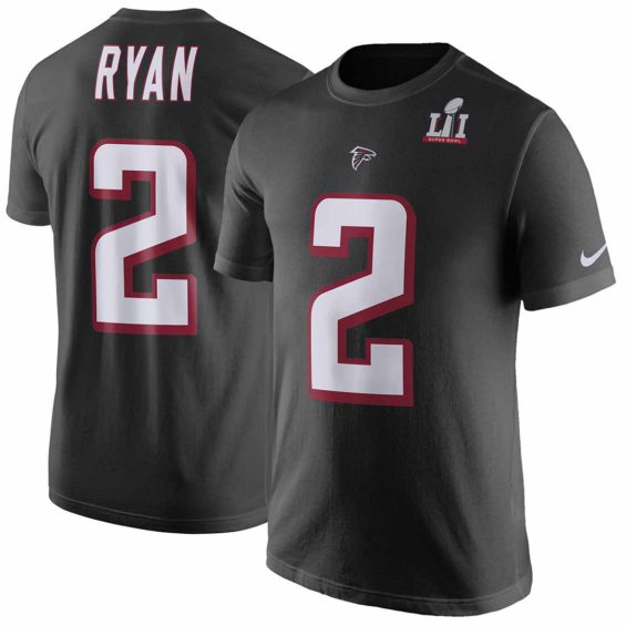Nike Matt Ryan Atlanta Falcons Black Super Bowl LI Bound Patch Player Pride Name & Number T-Shirt atlanta falcons nfc champions 