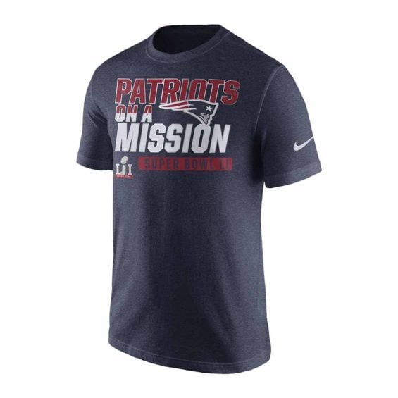 Nike New England Patriots Navy Super Bowl LI Bound Patriots On a Mission T-Shirt Navy Blue