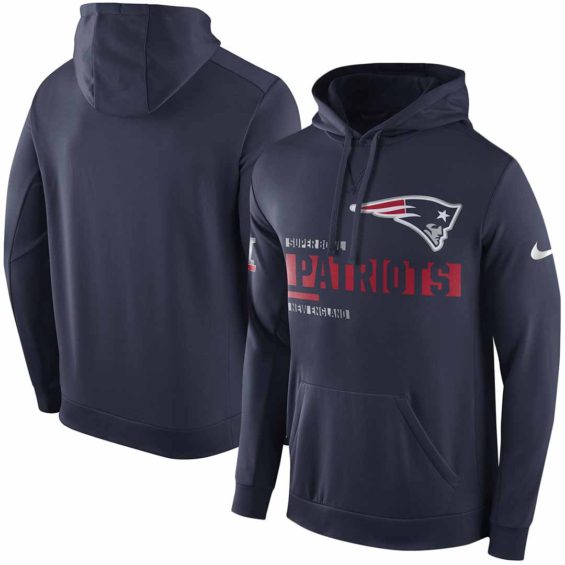 Nike New England Patriots Navy Super Bowl LI Bound Team Travel Circuit Performance Pullover Hoodie