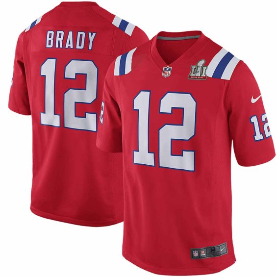 Nike Tom Brady New England Patriots Red Super Bowl LI Bound Game Jersey