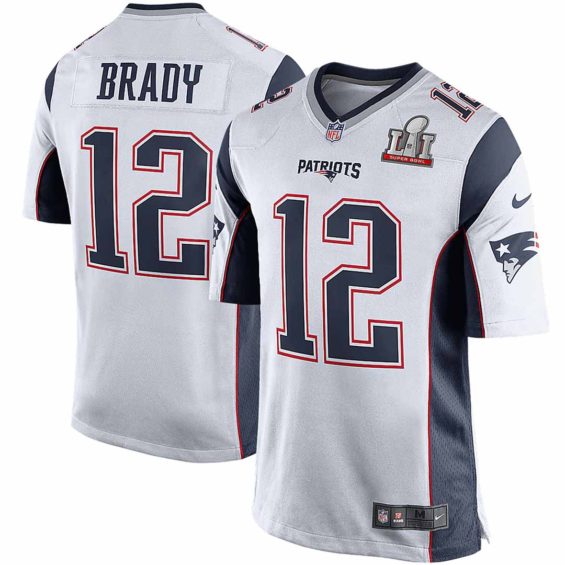 Nike Tom Brady New England Patriots White Super Bowl LI Bound Game Jersey