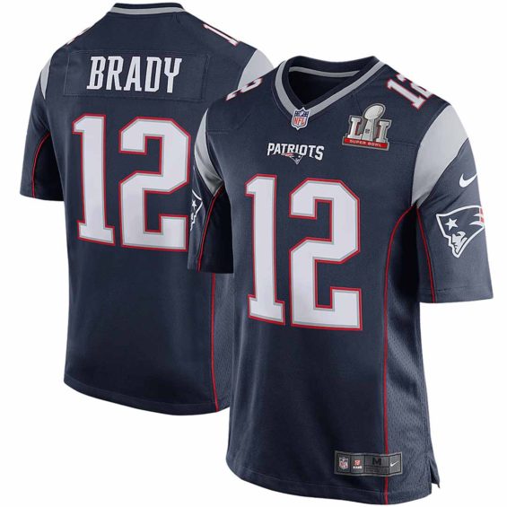 Nike Tom Brady New England Patriots Youth Navy Super Bowl LI Bound Game Jersey