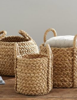 Pottery Barn BEACHCOMBER ROUND HANDLED BASKETS pottery barn baskets sale