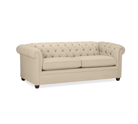 Pottery Barn CHESTERFIELD UPHOLSTERED SOFA Everydayvelvet Buckwheat