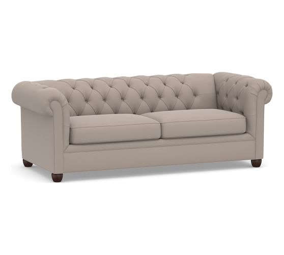 Pottery Barn Chesterfield Roll Arm Upholstered Sleeper Sofa Performance Everydayvelvet Carbon Gray sofas