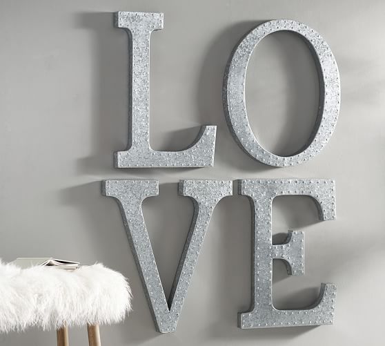 Pottery Barn HANGING GALVANIZED LETTERS WALL ART pottery barn 25% off sale