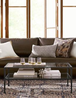 Pottery Barn PB COMFORT ROLL ARM LEATHER SOFA Leather Chocolate pottery barn premier event sale