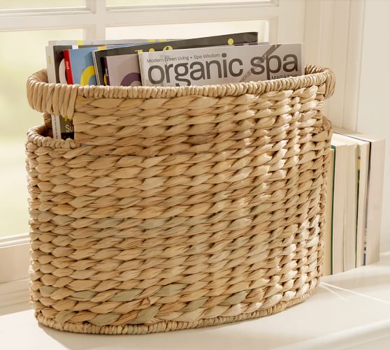 Pottery Barn SAVANNAH OVAL MAGAZINE BASKET pottery barn baskets sale