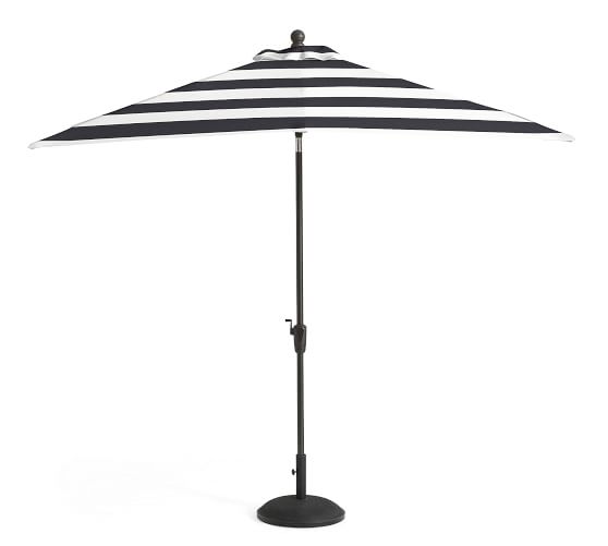 Pottery Barn SQUARE MARKET UMBRELLA - STRIPE Sunbrella Black White pottery barn premier event sale