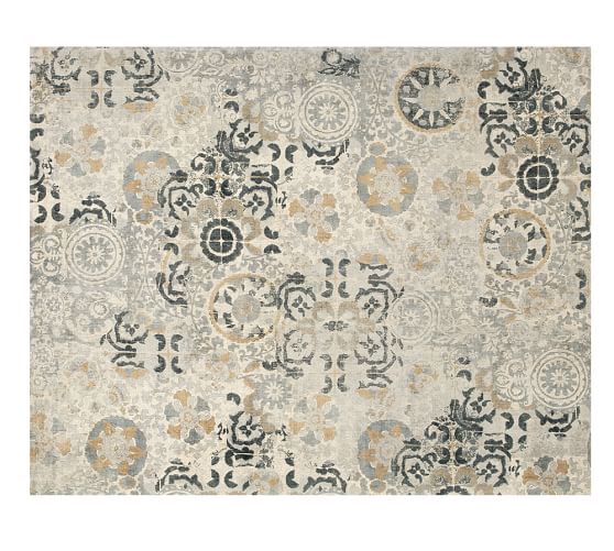 Pottery Barn TALIA PRINTED RUG - GRAY pottery barn 25% off sale