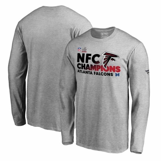 Pro Line by Fanatics Branded Atlanta Falcons Heather Gray 2016 NFC Conference Champions Trophy Collection Locker Room Long Sleeve T-Shirt