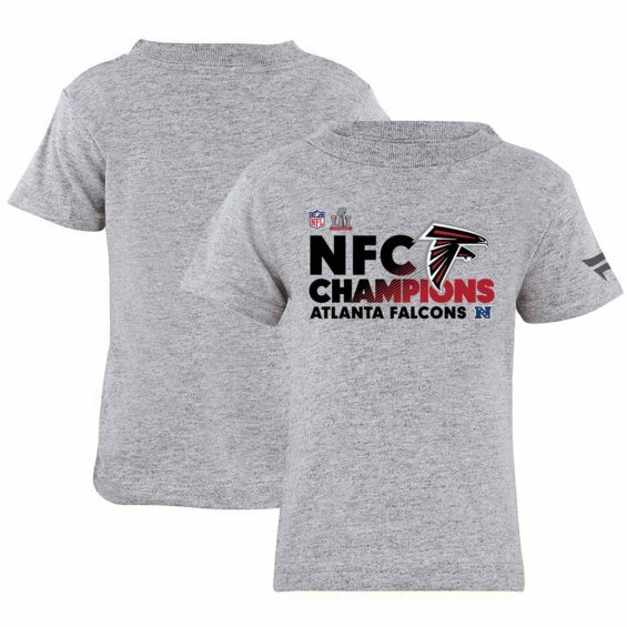 Pro Line by Fanatics Branded Atlanta Falcons Preschool Heathered Gray 2016 NFC Conference Champions Trophy Collection Locker Room T-Shirt