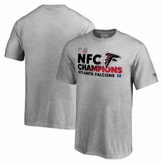 Pro Line by Fanatics Branded Atlanta Falcons Youth Heathered Gray 2016 NFC Conference Champions Trophy Collection Locker Room T-Shirt
