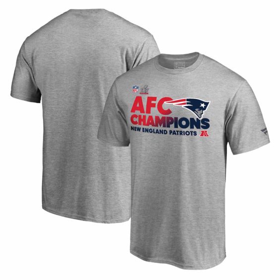Pro Line by Fanatics Branded New England Patriots Heathered Gray 2016 AFC Conference Champions Trophy Collection Locker Room T-Shirt new england patriots 2016 afc champions 