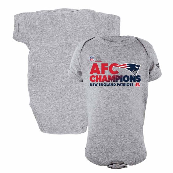 Pro Line by Fanatics Branded New England Patriots Infant Heathered Gray 2016 AFC Conference Champions Trophy Collection Locker Room Bodysuit