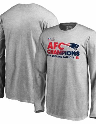 Pro Line by Fanatics Branded New England Patriots Youth Heathered Gray 2016 AFC Conference Champions Trophy Collection Locker Room Long Sleeve T-Shirt