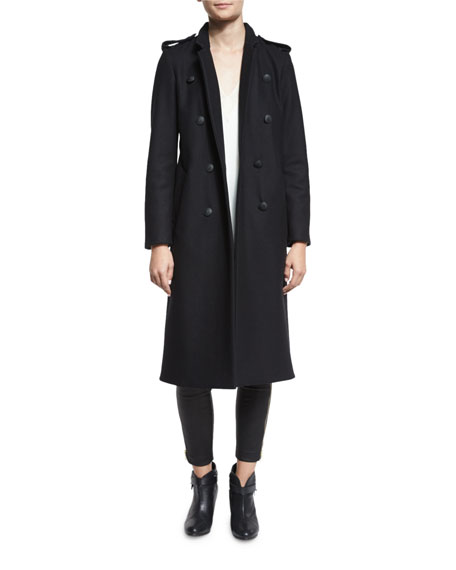 Rag & Bone Ashton Tailored Double-Breasted Peacoat Black  double breasted coats