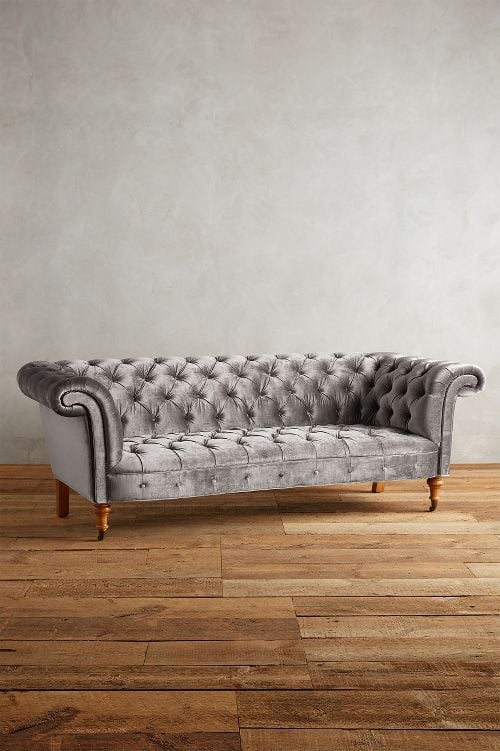 Slub Velvet Olivette Sofa Slate