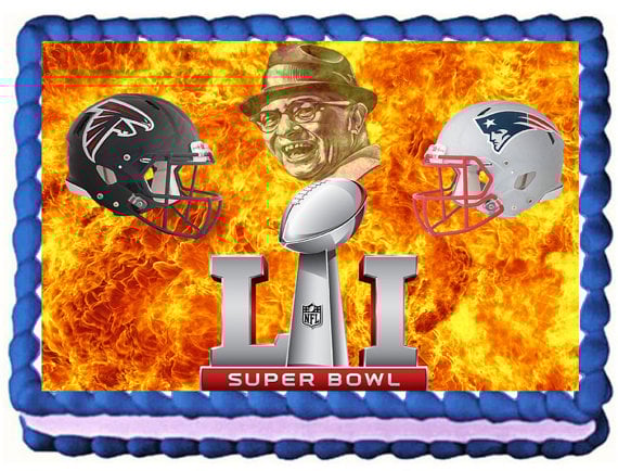 Super Bowl 51 "Vince Lombardi" Atlanta Falcons VS New England Patriots Football Party 1/4 Sheet Cake Topper By MaryJanesCakes