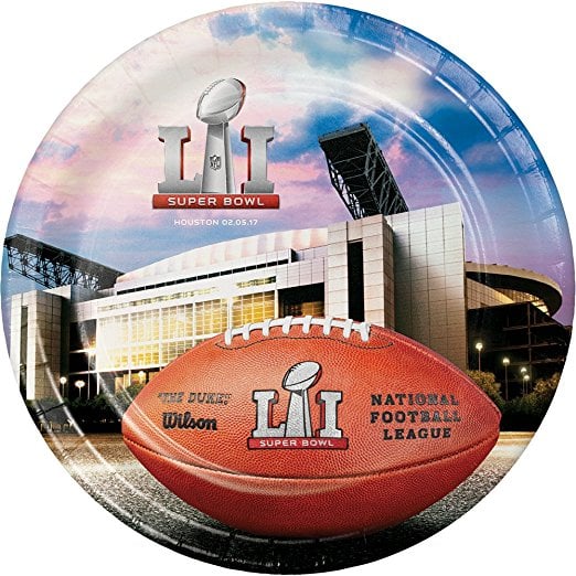 Super Bowl LI 7" Dessert 8 Paper Plates