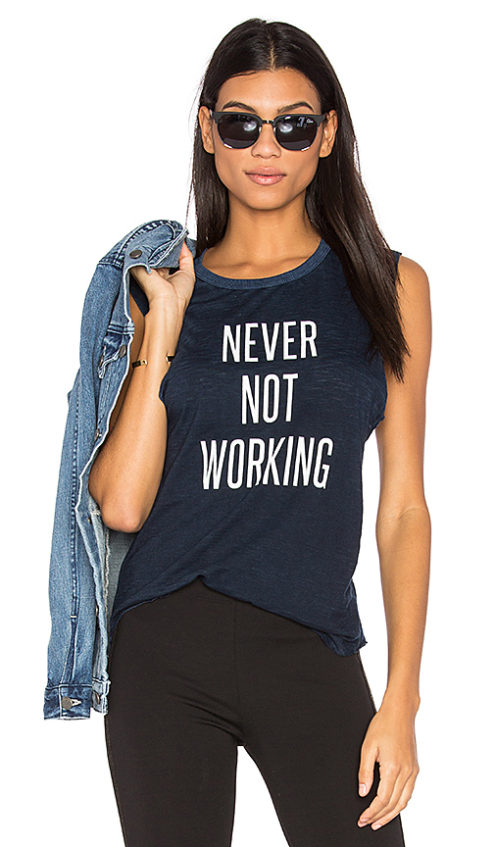 TYLER JACOBS NEVER NOT WORKING CUT OFF TANK Navy Velvet