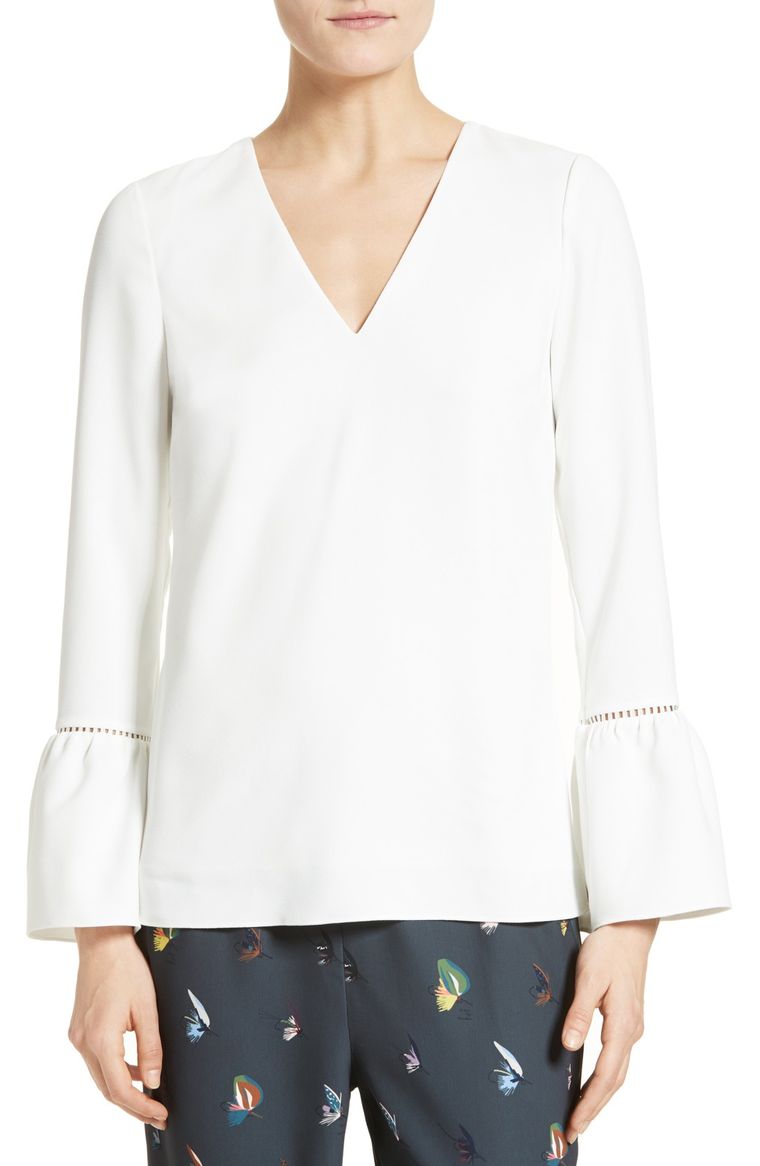 Ted Baker London Journe Bell Sleeve Top Ivory