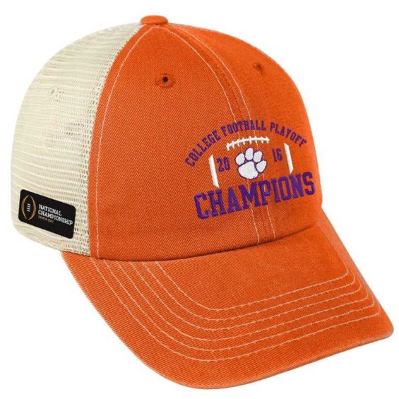 Top of the World Clemson Tigers Orange/Natural College Football Playoff 2016 National Champions Trucker Adjustable Snapback Hat
