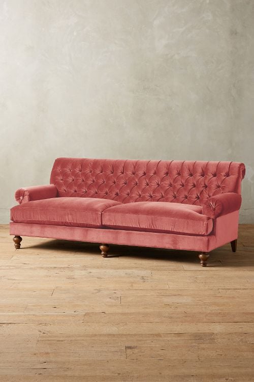 Velvet Fan Pleat Chesterfield Button Tufted Sofa Blossom velvet chesterfield sofas