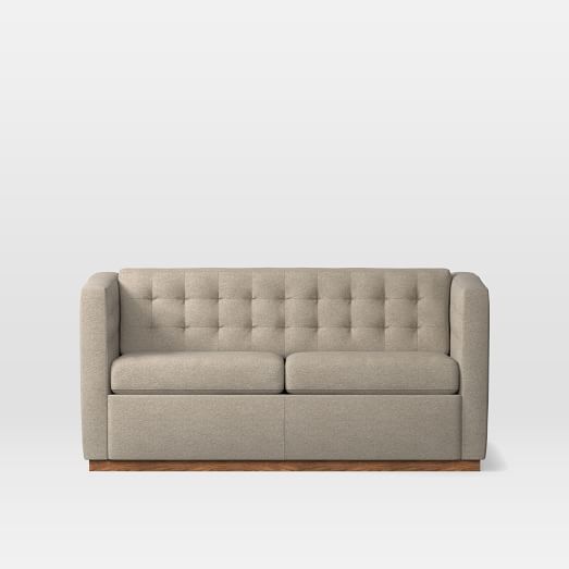 West Elm Rochester Loveseat in Worn Velvet Light Taupe