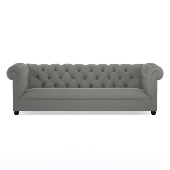 Williams Sonoma Home Bond Chesterfield Sofa Luxe Velvet Pewter Grade D Nailhead Trim velvet chesterfield sofas