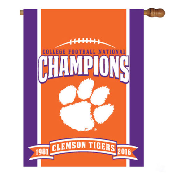 Clemson Tigers College Football Playoff 2016 National Champions House Flag