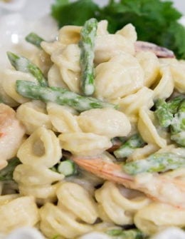 Watch chef Craig Strong of Studio restaurant at the Montage Laguna Beach show Kathie Lee Gifford and Hoda Kotb how to make healthy and delicious dairy-free shrimp orecchiette alfredo and dairy-free bacon carbonara on the Thursday, January 12, 2017 episode of the Today show with KLG and Hoda.