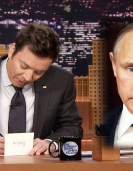 Watch Jimmy Fallon write thank you notes to vladimir putin, donald trump, kellyanne conway, gps on the Tonight show on Inauguration Day (Friday, January 20) in the video below.