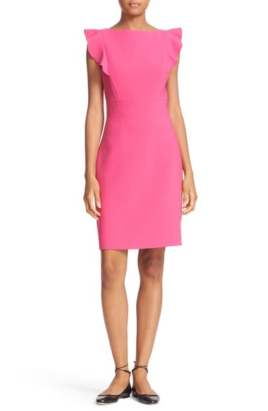kate spade new york flutter sleeve sheath dress cabaret pink ruffle sleeve dresses