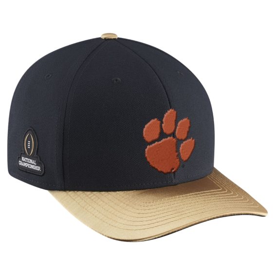 Nike Clemson Tigers Black/Vegas Gold College Football Playoff 2016 National Champions Locker Room Coaches Classic 99 Adjustable Snapback Hat