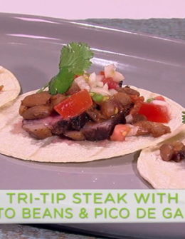 Watch chef Mario Batali make tri-tip steak with pinto beans and pico de gallo on the Monday, January 9, 2017 episode of "The Chew."