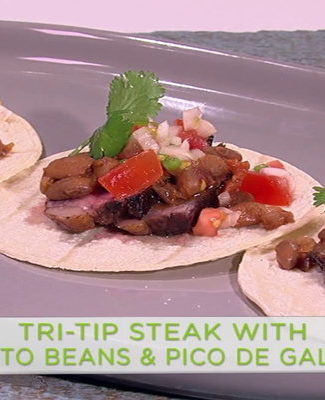Watch chef Mario Batali make tri-tip steak with pinto beans and pico de gallo on the Monday, January 9, 2017 episode of "The Chew."