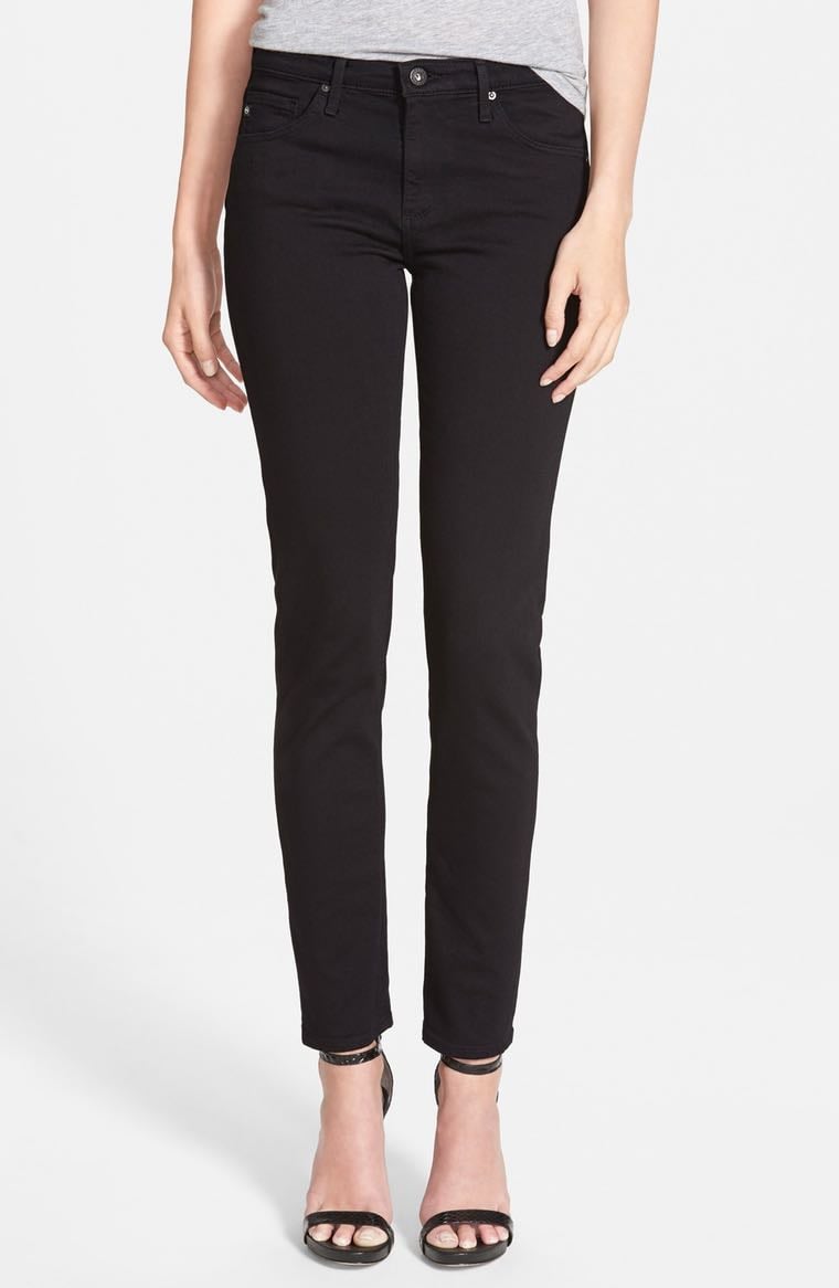 AG 'Prima' Mid Rise Cigarette Jeans (Super Black) Nordstrom winter sale
