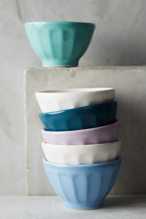 Assorted Mini Latte Bowl Set Of 6 Blue Motif Anthropologie presidents day sale