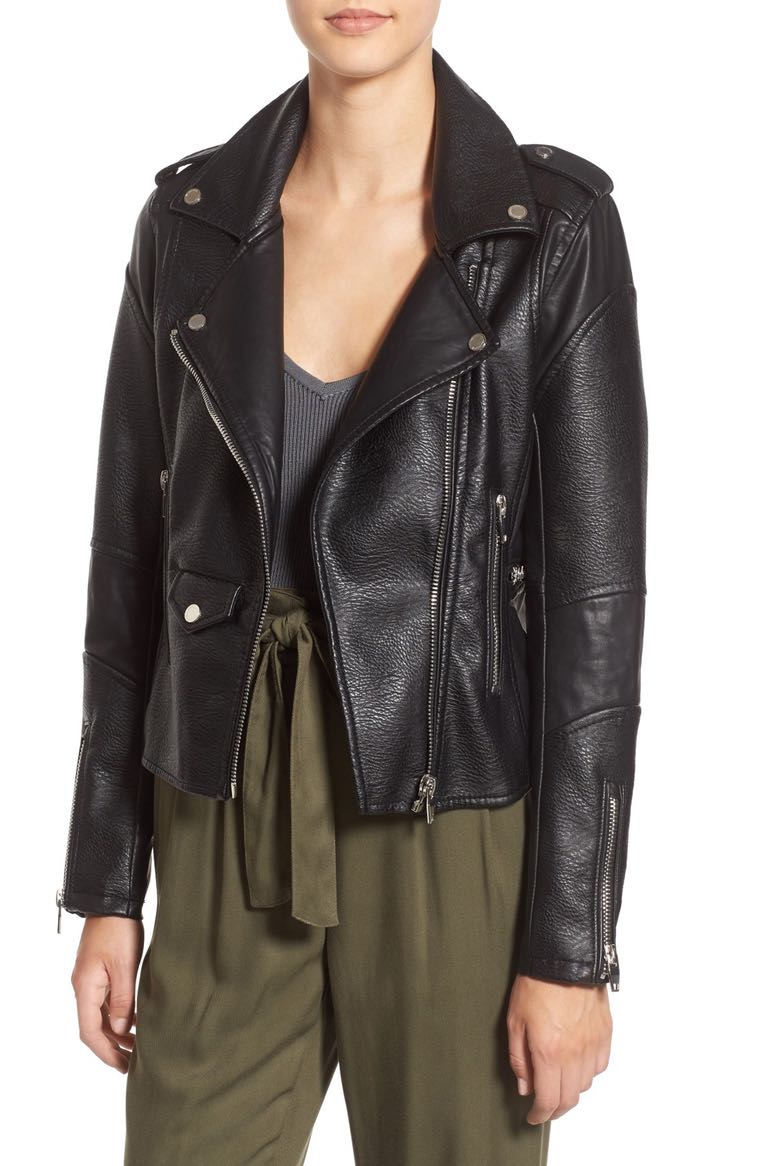 BLANKNYC 'Easy Rider' Faux Leather Moto Jacket Black 2017 Nordstrom winter sale